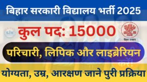 Bihar Govt School Vacancy 2025